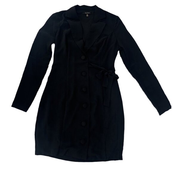 NWT City Studio Junior Black Button-Front Black Blazer Dress Size XS - Picture 5 of 6